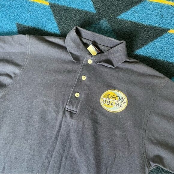 King Louie UCFW For Obama USA 🇺🇸 Union Made Polo (M) - Picture 2 of 7